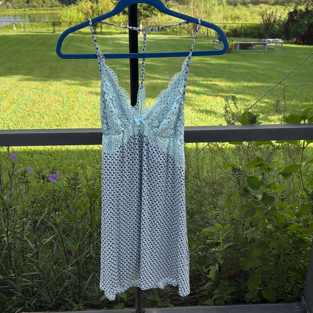 Victoria's Secret lace & geometric print Babydoll Nightgown